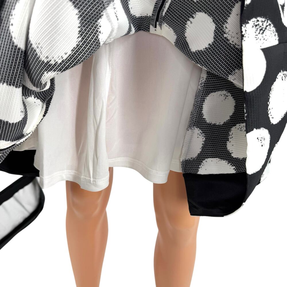 NWT Julia Jordan Black/White Polka Dot Fit & Flare Dress Double V-Neck Pockets 6 - Picture 12 of 16